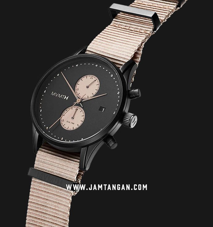 MVMT D-MV01-BLBR Voyager Desert Black Matte Dial Desert Tan