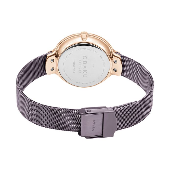 Obaku V231LXVNMN Birk Walnut Brown Dial Brown Mesh Strap
