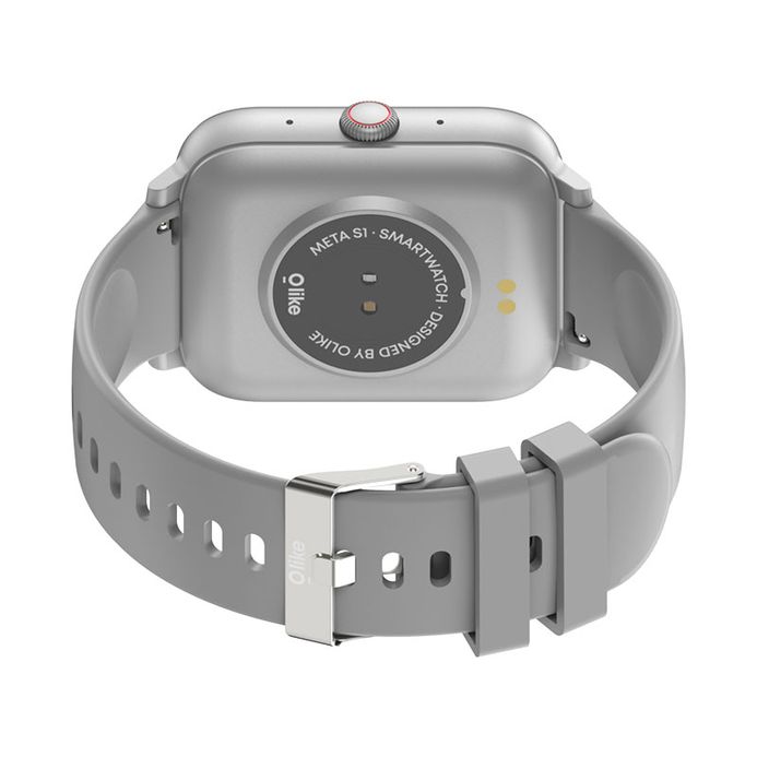 Meta Pro Rear Dial Olike META S1 Smartwatch HD Screen Custom Face Digital Dial Grey Rubber ...