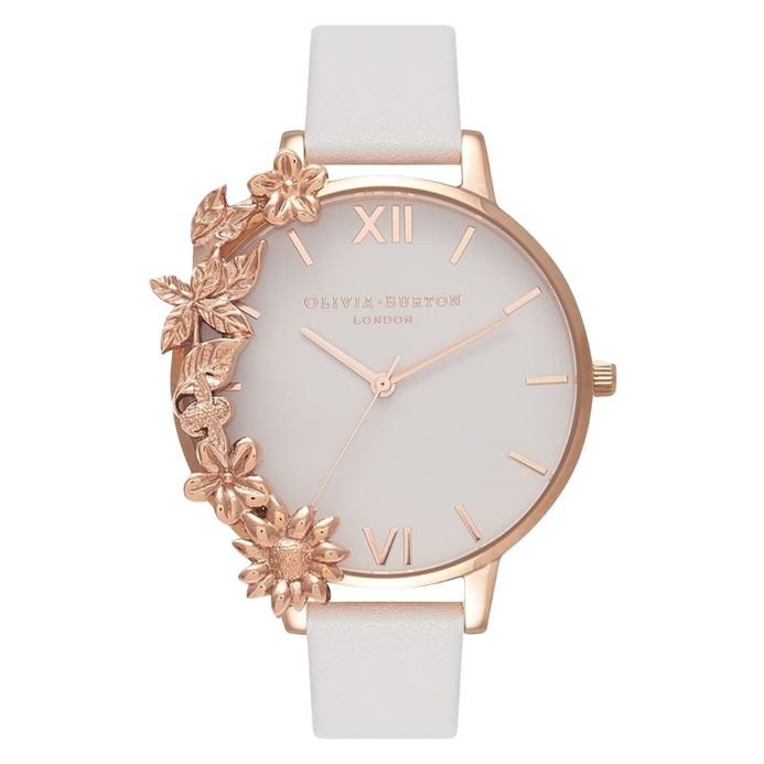 Olivia Burton Case Cuff OB16CB06 White Dial White Leather Strap
