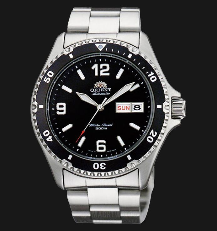 Orient Sport FAA02001B Mako II Automatic Black Dial Stainless Steel Strap