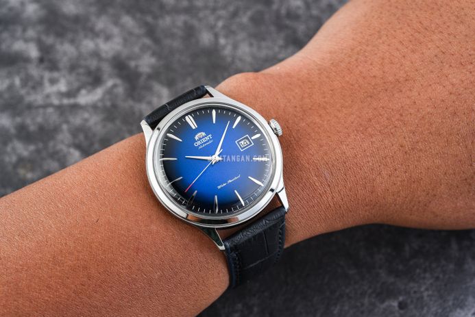 Orient Bambino V4 FAC08004D Classic Mechanical Blue Dial Black Leather Strap