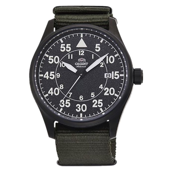 Orient Flight RA-AC0H02N Automatic Men Black Dial Green Army Nylon