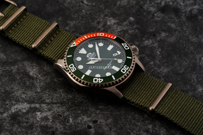 Orient Sports RA-AC0K04E Automatic Green Dial Green Army Nylon Strap