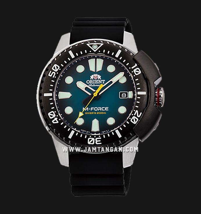 Orient M-Force RA-AC0L04L Automatic Men Dual Tone Dial Black Silicone Strap