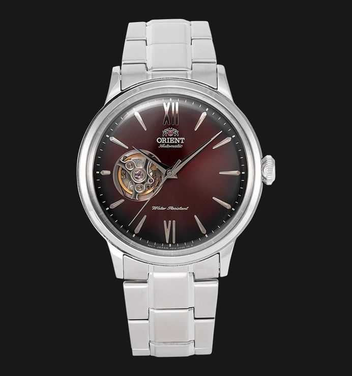 Orient Helios RA-AG0027Y Automatic Men Open Heart Red Dial Stainless Steel Strap