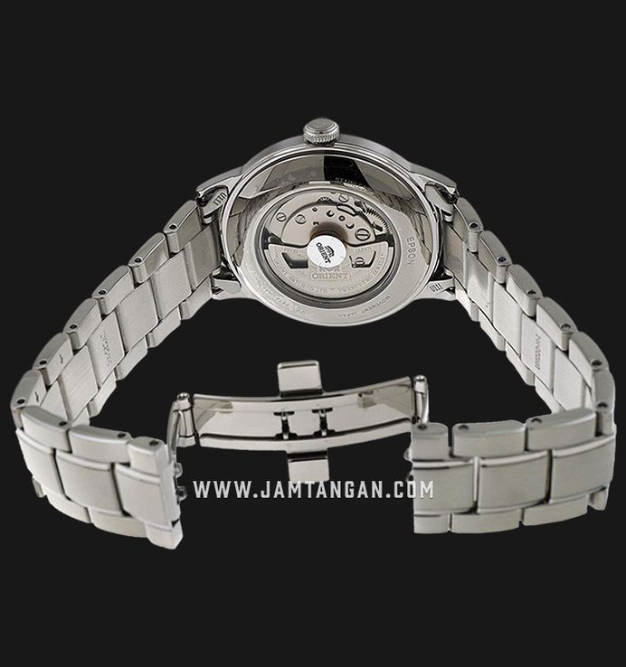 Orient Bambino RA-AG0028L Classic Automatic Men Open Heart Blue Dial Stainless Steel Strap