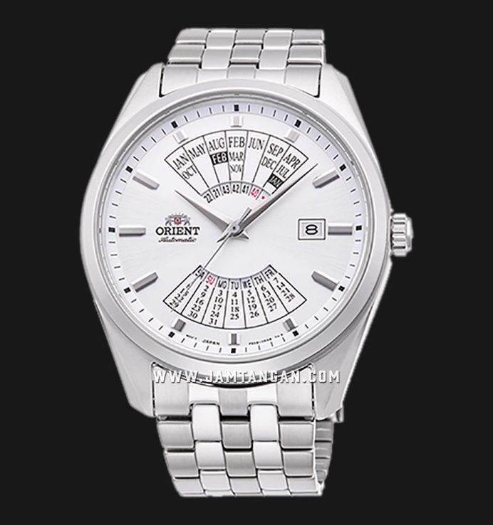 Orient Contemporary RA-BA0004S Multi Year Calendar Automatic Men White Dial Stainless Steel Strap