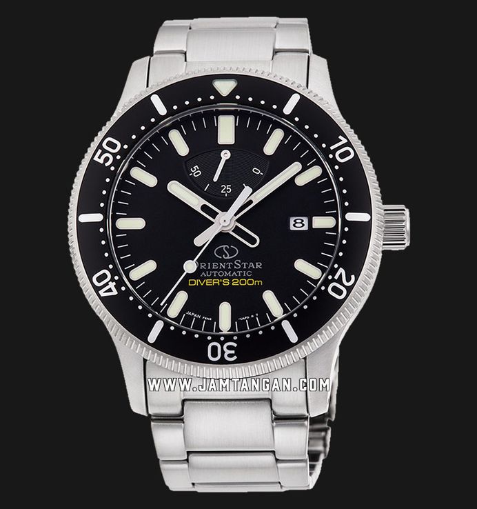 Orient Star RE-AU0301B Automatic Sports Diver Men Black Dial Stainless Steel Strap