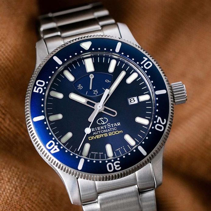 Orient Star RE-AU0302L Automatic Men Diver Blue Navy Dial Stainless Steel Strap