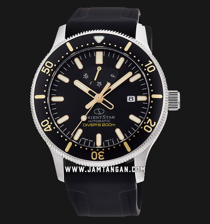 Orient Star RE-AU0303B Automatic Men Black Dial Black Silicone Strap