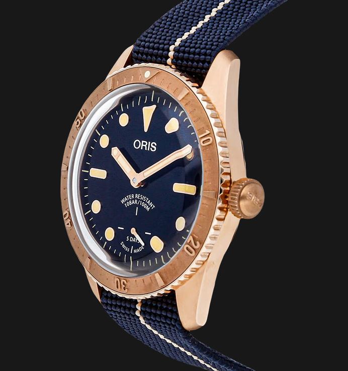 Oris Divers 01-401-7764-3185-SET Carl Brashear Blue Dial Blue Navy Nylon Strap Limited Edition
