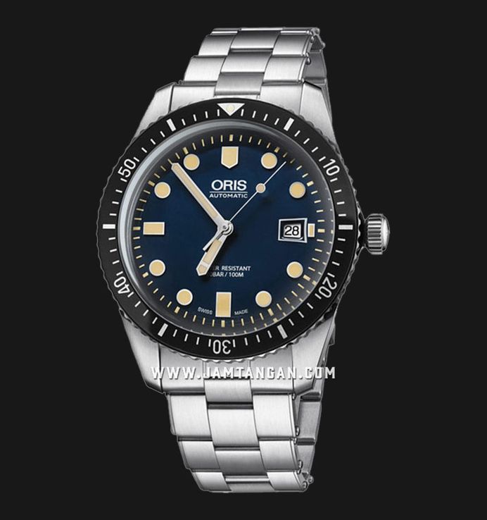 Oris Divers 01-733-7720-4055-07-8-21-18 Sixty-Five Blue Dial Stainless Steel Strap