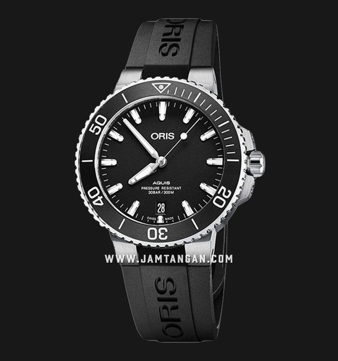Oris Aquis 01-733-7730-4134-07-4-24-64EB Black Dial Black Rubber Strap