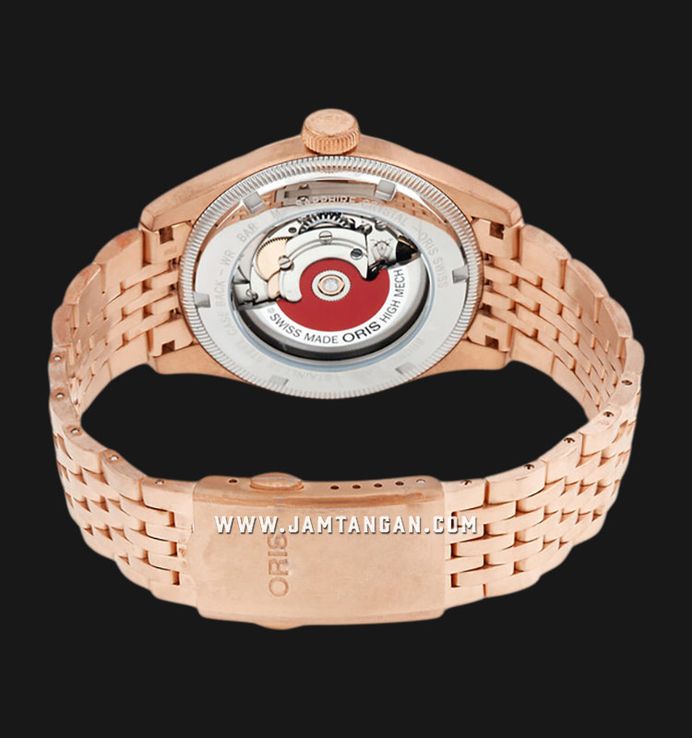 Oris Big Crown 01-754-7741-3165-07-8-20-01 Pointer Date Bronze Blue Dial Rose Gold St. Steel Strap