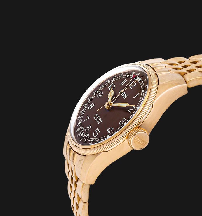 Oris Big Crown 01-754-7741-3166-07-8-20-01 Pointer Date Bronze Brown Dial Bronze St. Steel Strap