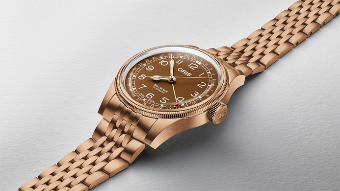 Oris Big Crown 01-754-7741-3166-07-8-20-01 Pointer Date Bronze Brown Dial Bronze St. Steel Strap