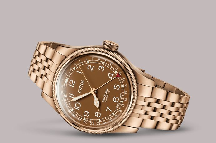 Oris Big Crown 01-754-7741-3166-07-8-20-01 Pointer Date Bronze Brown Dial Bronze St. Steel Strap