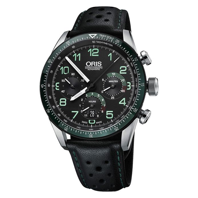 Oris Calobra 01 676 7661 4494-Set Chronograph Black Dial Black