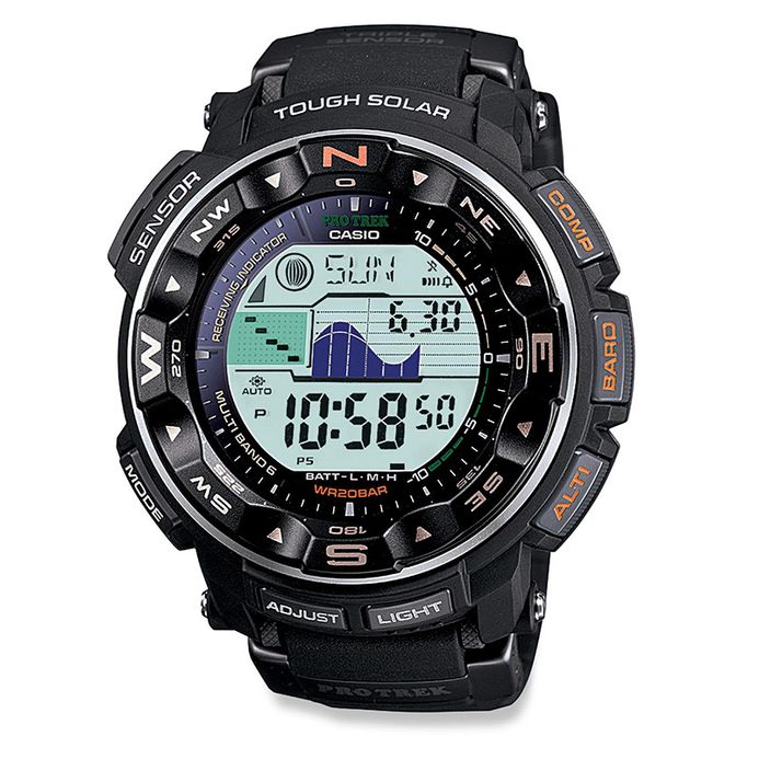 Casio Pro Trek PRG-250-1DR Tough Solar Digital Dial Black Resin Strap