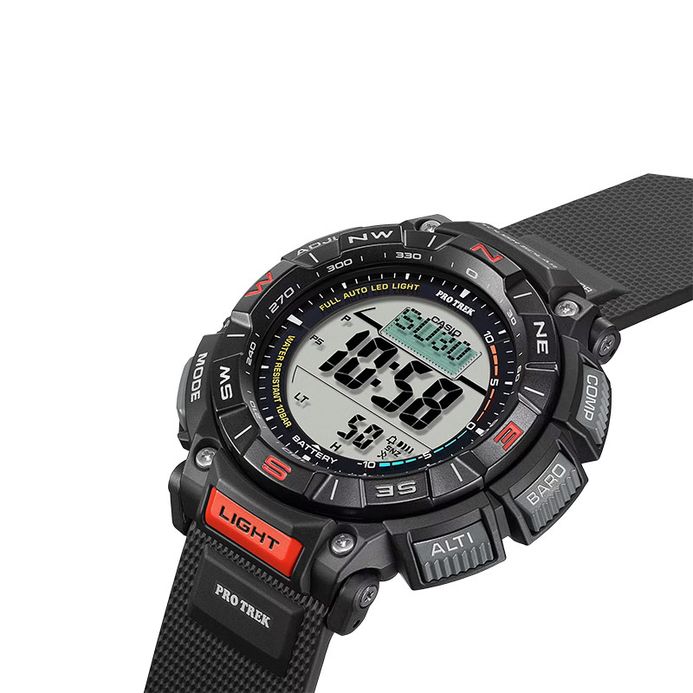 Casio Pro Trek PRG-340-1DR Tough Solar Digital Dial Black Resin Band