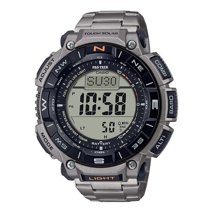 Casio Pro Trek PRG-340T-7DR Tough Solar Digital Dial Titanium Band