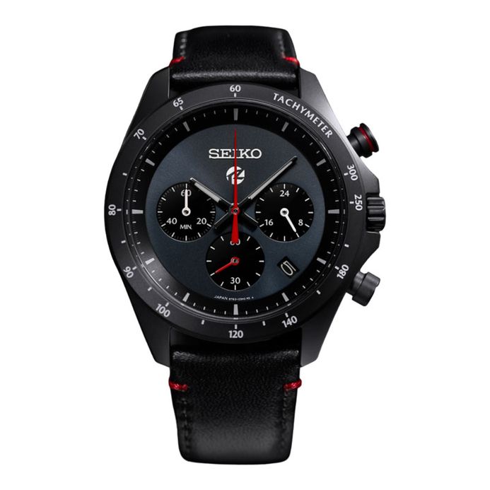 Seiko X Mazda Spirit Racing Chronograph Blue Gray Dial Leather +