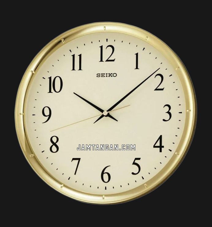 Jam Dinding Seiko QXA417G 31.1cm Gold Dial Round Case
