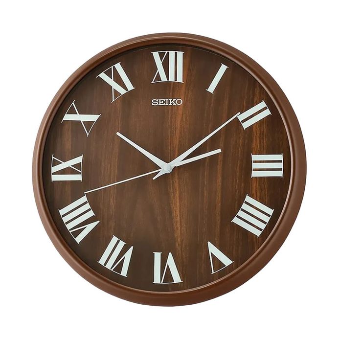 Jam Dinding Seiko QXA810Z 30.3 cm Dark Brown Dial Round Case
