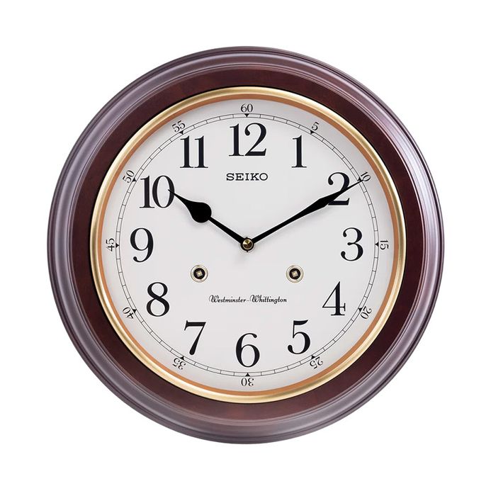 Jam Dinding Seiko QXH202Z 31.4cm Alder Wood Dual Chime Musical