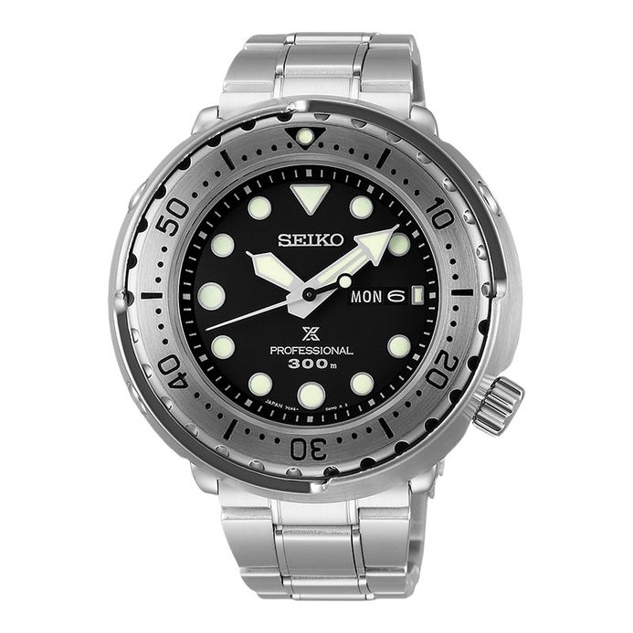 Seiko Prospex S23633J1 Tuna Professional Diver 300M Black Dial Stainless  Steel Strap