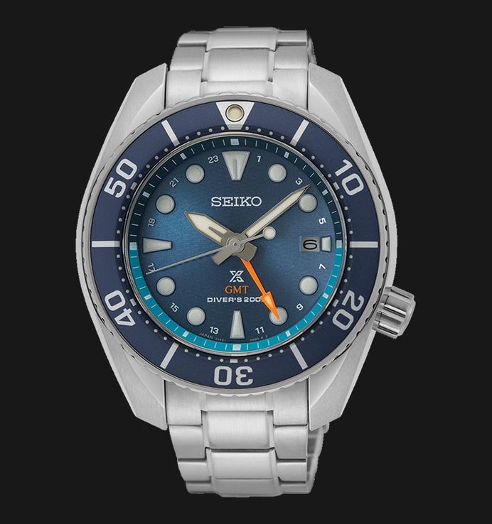 Seiko Prospex SFK001J1 Sumo Aqua Solar GMT Divers Sea Blue Dial Stainless Steel Strap
