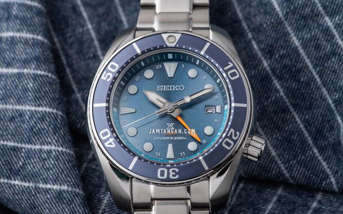 Seiko Prospex SFK001J1 Sumo Aqua Solar GMT Divers Sea Blue Dial Stainless Steel Strap