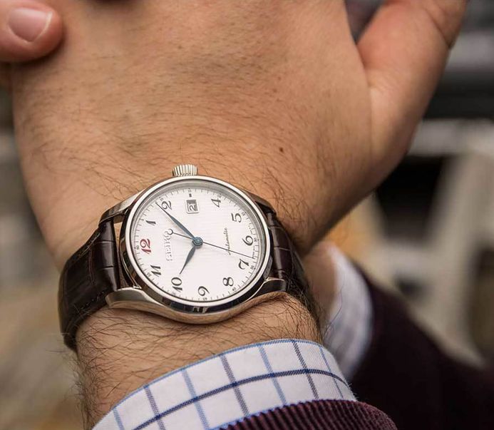 Seiko Presage SJE075J1 Craftsmanship White Enamel Dial Brown Leather Strap