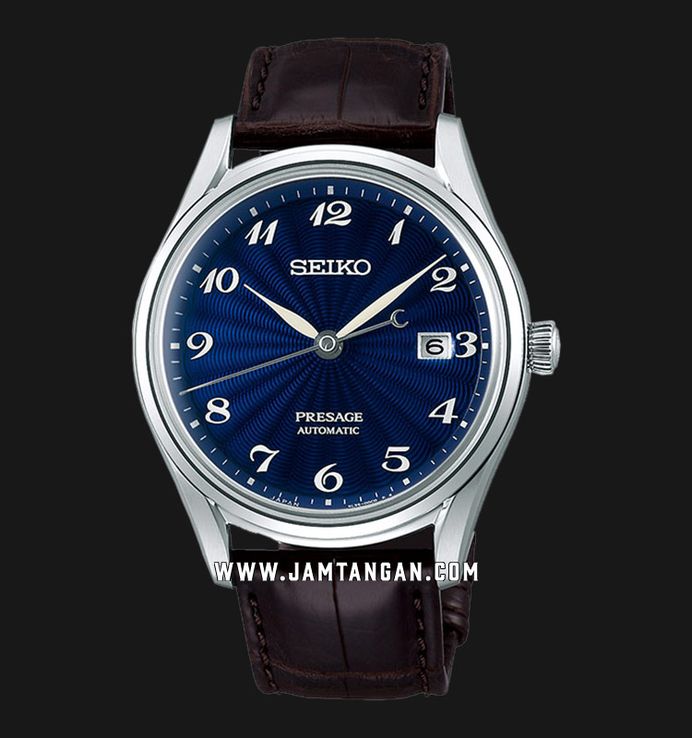 Seiko Presage SJE079J1 Craftsmanship Series Shippo Enamel Blue Dial Brown Leather Strap