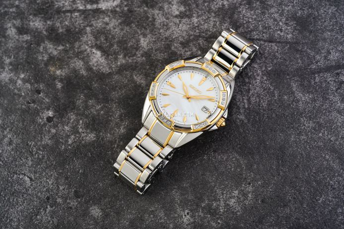 Seiko Classic SKK880P1 Diamond Mother Of Pearl Dial Dual Tone Stainless Steel Strap