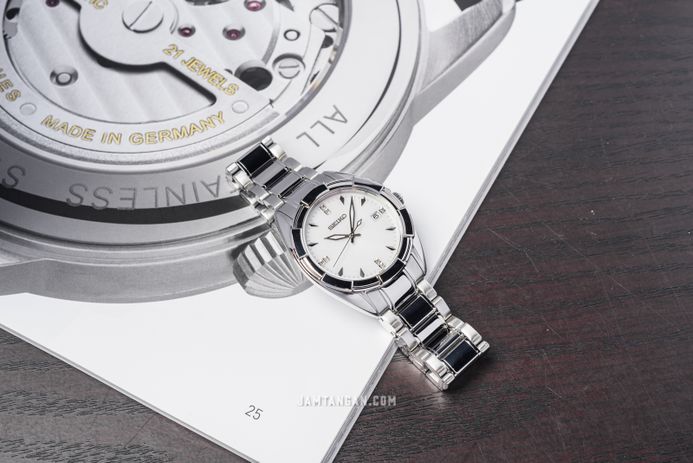 Seiko Classic SKK885P1 Diamond Mother Of Pearl Dial Stainless Steel Strap