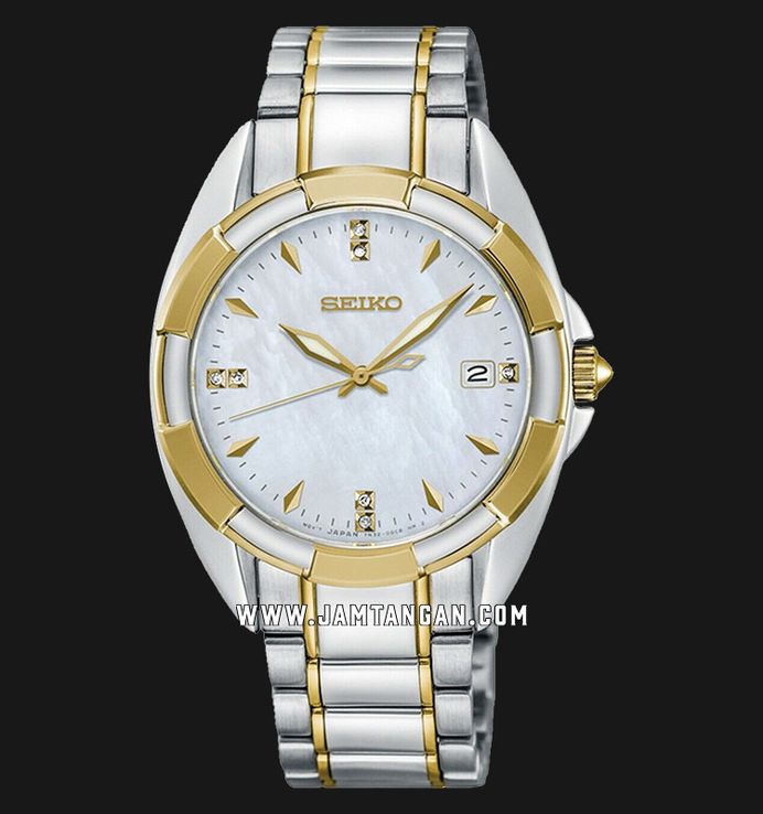 Seiko Classic SKK886P1 Diamond Mother Of Pearl Dial Dual Tone Stainless Steel Strap