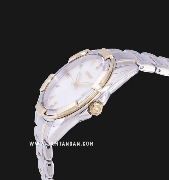Seiko Classic SKK886P1 Diamond Mother Of Pearl Dial Dual Tone Stainless Steel Strap