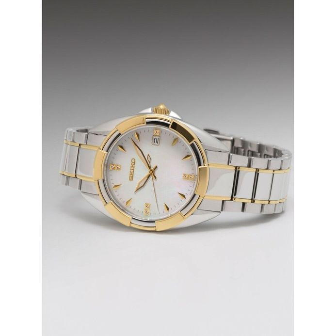Seiko Classic SKK886P1 Diamond Mother Of Pearl Dial Dual Tone Stainless Steel Strap