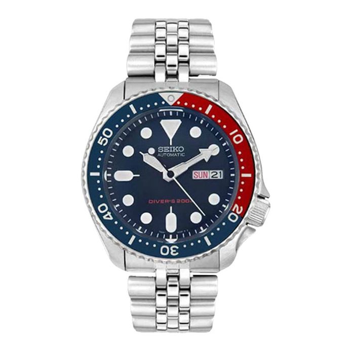 Seiko SKX015K2 Automatic Divers 200M Black Dial Stainless Steel Strap