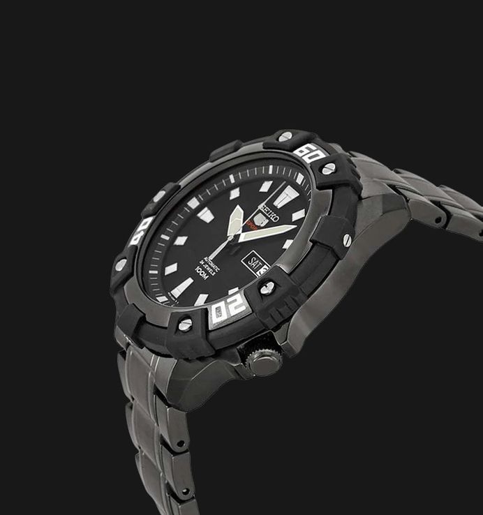 Seiko Automatic SKZ285K1 Samurai Shurikane Diver 200M Black Dial Black Stainless Steel Strap