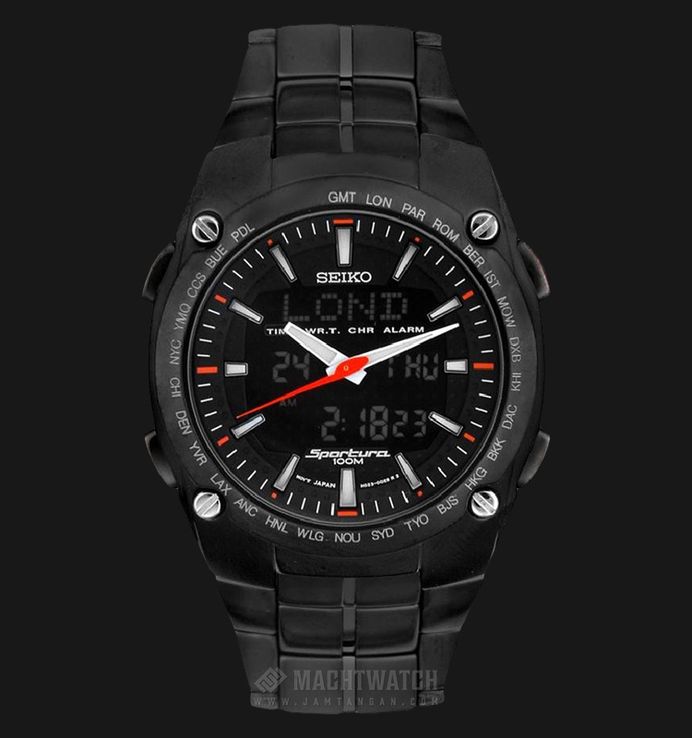 Seiko sportura world timer chrono deals