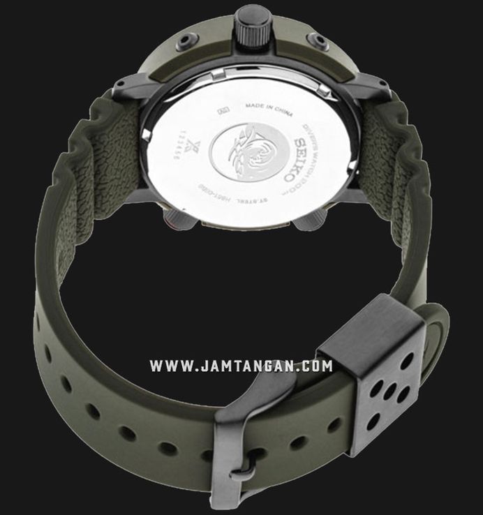 Seiko Prospex SNJ031P1 Arnie Street Series Solar Divers 200M Digital Analog Olive Green Rubber Strap