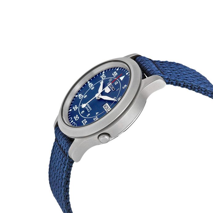 Seiko SNK807K2 Automatic 21 Jewels Blue Military Nylon Strap