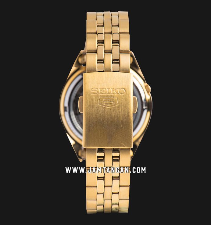 Seiko 5 Sports SNKL38K1 Gold Dial Gold Stainless Steel Strap