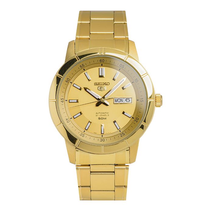 Seiko Sports SNKN62K1 Automatic Gold Dial Gold Stainless Steel Strap