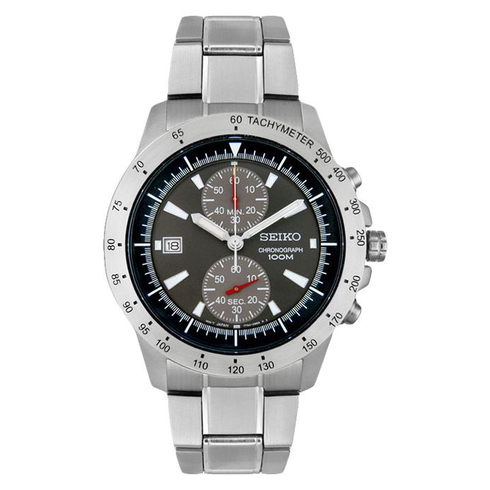 Seiko Chronograph SNN185 SNN185P1 Men Grey Dial Stainless Steel