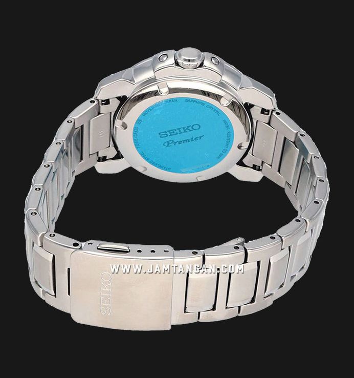 Seiko Premier SNP161P1 Kinetic Perpetual Blue Dial Stainless Steel Strap