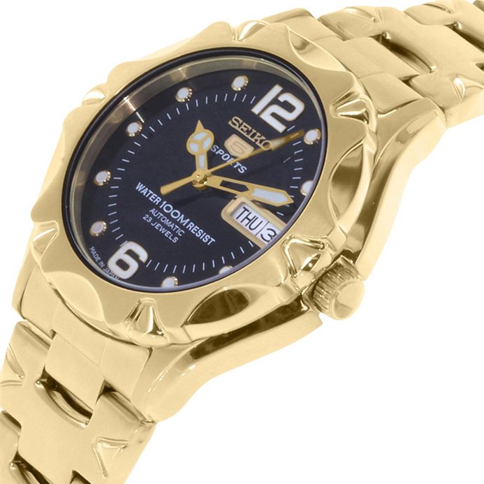 Seiko Automatic SNZ462J1 Black Dial Gold-tone Stainless Steel